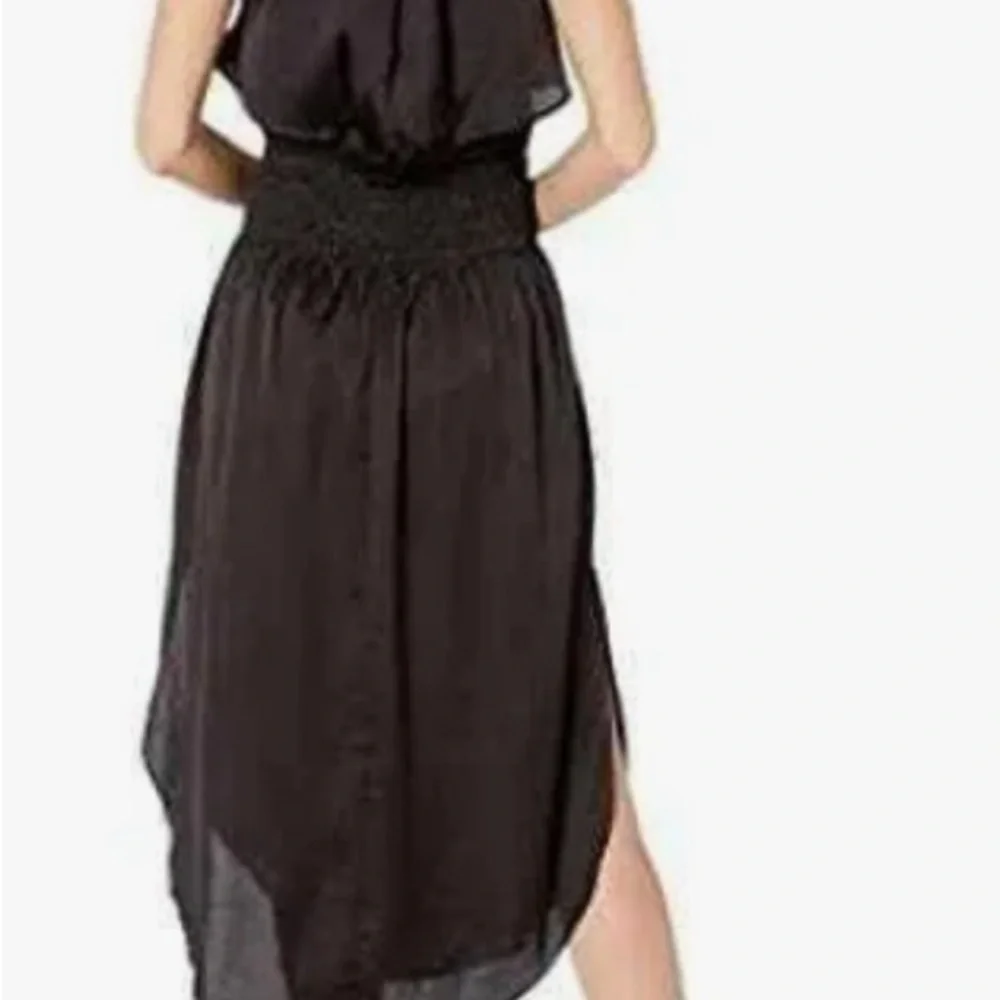 BISHOP & YOUNG ALESSANDRA SMOCK DRESS Black sleeveless side splits. SZ: Small - Picture 2 of 4